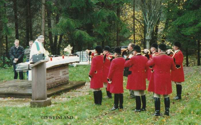 Messe de la Saint Hubert avec cors de chasse en 1989