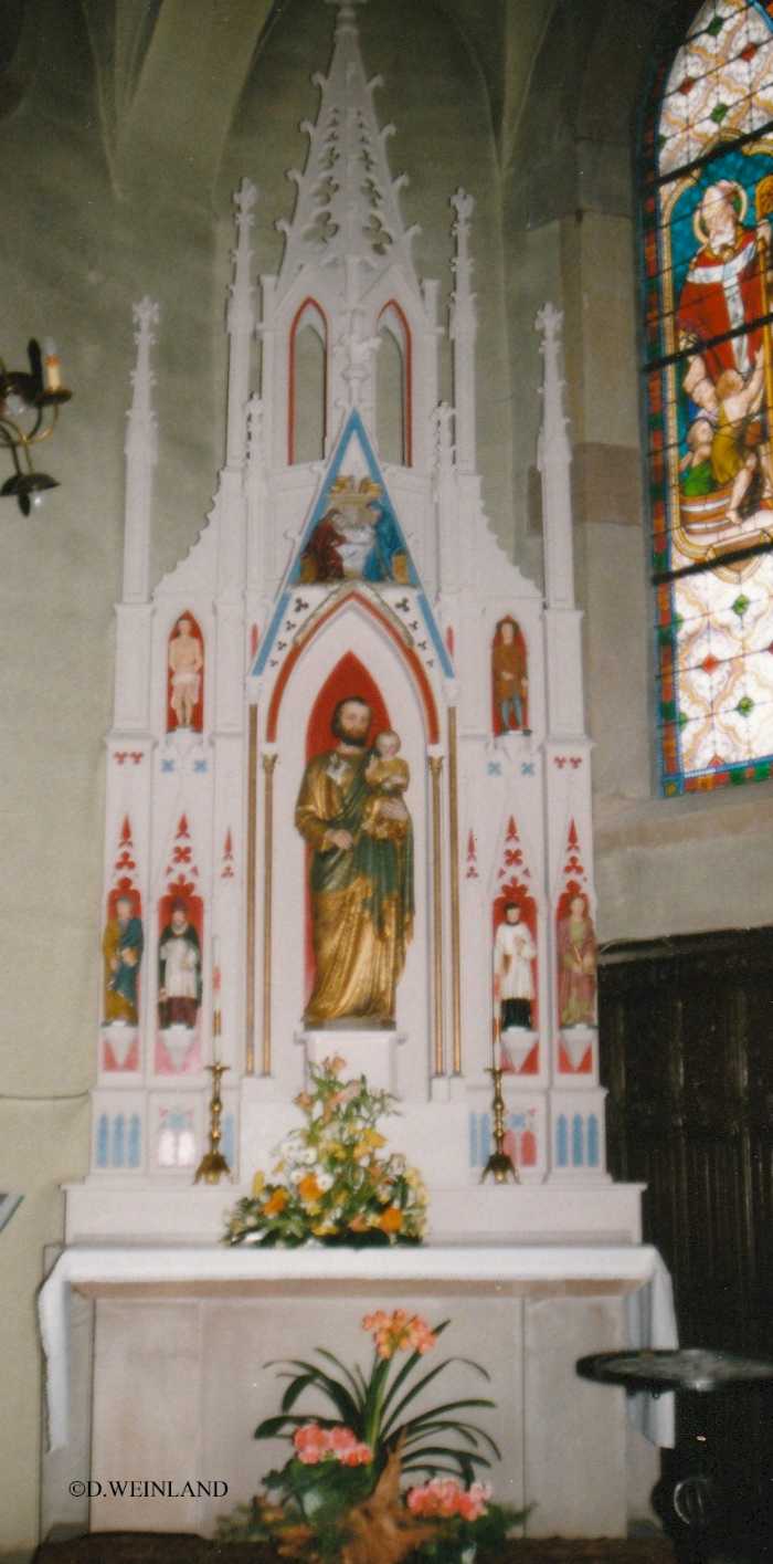 Autel de Saint Joseph en bois peint